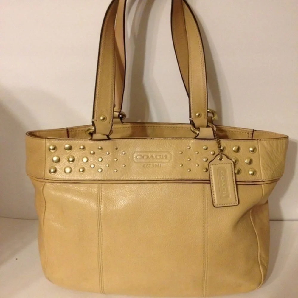 Coach studded leather bag
